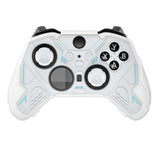 PlayVital Stellar Mecha Silicone Cover Skin for Xbox Elite Series 2 & Elite Series 2 Core, Non-Slip Grip Protector for Xbox Elite 2 with Thumb Grips & Stickers - Warm White & Snow White - HQWE2P002
