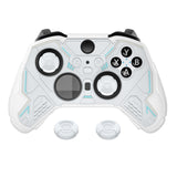 PlayVital Stellar Mecha Silicone Cover Skin for Xbox Elite Series 2 & Elite Series 2 Core, Non-Slip Grip Protector for Xbox Elite 2 with Thumb Grips & Stickers - Warm White & Snow White - HQWE2P002