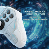 PlayVital Stellar Mecha Silicone Cover Skin for Xbox Elite Series 2 & Elite Series 2 Core, Non-Slip Grip Protector for Xbox Elite 2 with Thumb Grips & Stickers - Warm White & Snow White - HQWE2P002