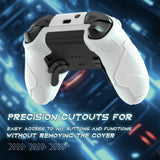 PlayVital Stellar Mecha Silicone Cover Skin for Xbox Elite Series 2 & Elite Series 2 Core, Non-Slip Grip Protector for Xbox Elite 2 with Thumb Grips & Stickers - Warm White & Snow White - HQWE2P002