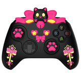 PlayVital Sweetheart Kitty Silicone Cover Compatible with Xbox Series X/S Controller with Thumb Grips and Stickers, Soft Rubber Protector with Anti-Slip Grip for Xbox Core Controller - Black - XEEX3P003