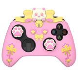 PlayVital Sweetheart Kitty Silicone Cover Compatible with Xbox Series X/S Controller with Thumb Grips and Stickers, Soft Rubber Protector with Anti-Slip Grip for Xbox Core Controller - Pink - XEEX3P001