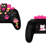 PlayVital Sweetheart Kitty Silicone Skin Compatible with Nintendo Switch Pro Controller – Kawaii Anti-Slip Cover, Switch Pro Controller Joystick Grips & Protective Silicone Case - Black - DHHNPP003