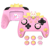 PlayVital Sweetheart Kitty Silicone Skin Compatible with Nintendo Switch Pro Controller – Kawaii Anti-Slip Cover, Switch Pro Controller Joystick Grips & Protective Silicone Case - Pink - DHHNPP001