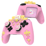 PlayVital Sweetheart Kitty Silicone Skin Compatible with Nintendo Switch Pro Controller – Kawaii Anti-Slip Cover, Switch Pro Controller Joystick Grips & Protective Silicone Case - Pink - DHHNPP001