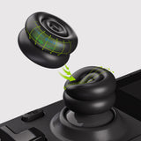 PlayVital Thumb Grips for Steam Deck LCD & OLED (4-Pack), Thumb Cushion Caps with Anti-Slip Texture, Height-Boost Joystick Cover for Steam Deck Accessories, Joystick Protection for PS Portal Remote Player - Black - YFSDM052