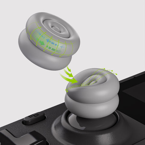 PlayVital Thumb Grips for Steam Deck LCD & OLED (4-Pack), Thumb Cushion Caps with Anti-Slip Texture, Height-Boost Joystick Cover for Steam Deck Accessories, Joystick Protection for PS Portal Remote Player - New Hope Gray - YFSDM053