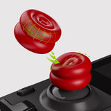 PlayVital Thumb Grips for Steam Deck LCD & OLED (4-Pack), Thumb Cushion Caps with Anti-Slip Texture, Height-Boost Joystick Cover for Steam Deck Accessories, Joystick Protection for PS Portal Remote Player - Passion Red - YFSDM055