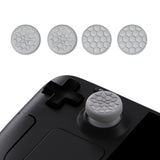 PlayVital Thumb Grip Caps for Steam Deck LCD, for PS Portal Remote Player Silicone Thumbsticks Grips Joystick Caps for Steam Deck OLED - Diamond Grain & Crack Bomb Design - Fleeting Gray - YFSDM034