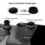 PlayVital Thumb Grip Caps for Steam Deck LCD, for PS Portal Remote Player Silicone Thumbsticks Grips Joystick Caps for Steam Deck OLED - Diamond Grain & Crack Bomb Design - Fleeting Gray - YFSDM034