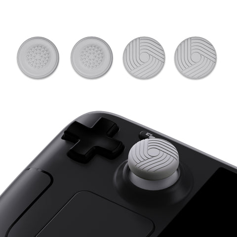 PlayVital Thumb Grip Caps for Steam Deck LCD, for PS Portal Remote Player Silicone Thumbsticks Grips Joystick Caps for Steam Deck OLED - Samurai & Guardian Edition - Fleeting Gray - YFSDM031