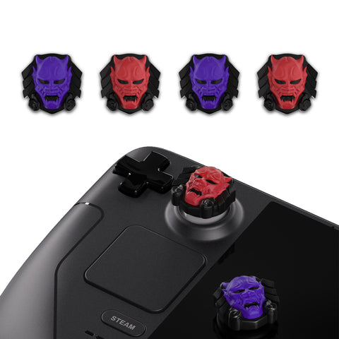 PlayVital Thumb Grip Caps for Steam Deck LCD, Silicone Thumbsticks Grips Joystick Caps for Steam Deck OLED - Oni Demons - YFSDM021