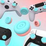 PlayVital Thumbs Cushion Caps Thumb Grips for ps5, for ps4, Thumbstick Grip Cover for Xbox Series X/S, Thumb Grip Caps for Xbox One, Elite Series 2, for Switch Pro Controller - Aqua Blue & Coral Pink - PJM3041