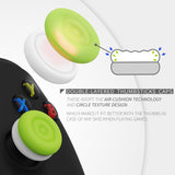 PlayVital Thumbs Cushion Caps Thumb Grips for ps5, for ps4, Thumbstick Grip Cover for Xbox Series X/S, Thumb Grip Caps for Xbox One, Elite Series 2, for Switch Pro Controller - Bright Green & Robot White - PJM3040