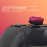 PlayVital Thumbs Cushion Caps Thumb Grips for ps5, for ps4, Thumbstick Grip Cover for Xbox Series X/S, Thumb Grip Caps for Xbox One, Elite Series 2, for Switch Pro Controller - Cosmic Red & Black - PJM3039