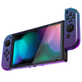 PlayVital UPGRADED Glossy Dockable Case Grip Cover for NS Switch, Ergonomic Protective Case for NS Switch, Separable Protector Hard Shell for Joycon - Gradient Translucent Bluebell - ANSP3007