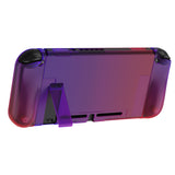 PlayVital UPGRADED Glossy Dockable Case Grip Cover for NS Switch, Ergonomic Protective Case for NS Switch, Separable Protector Hard Shell for Joycon - Clear Atomic Purple Rose Red - ANSP3008