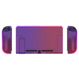 PlayVital UPGRADED Glossy Dockable Case Grip Cover for NS Switch, Ergonomic Protective Case for NS Switch, Separable Protector Hard Shell for Joycon - Clear Atomic Purple Rose Red - ANSP3008