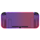 PlayVital UPGRADED Glossy Dockable Case Grip Cover for NS Switch, Ergonomic Protective Case for NS Switch, Separable Protector Hard Shell for Joycon - Clear Atomic Purple Rose Red - ANSP3008