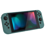 PlayVital UPGRADED Glossy Dockable Case Grip Cover for NS Switch, Ergonomic Protective Case for NS Switch, Separable Protector Hard Shell for Joycon - Hunter Green - ANSP3012