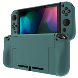 PlayVital UPGRADED Glossy Dockable Case Grip Cover for NS Switch, Ergonomic Protective Case for NS Switch, Separable Protector Hard Shell for Joycon - Hunter Green - ANSP3012