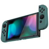 PlayVital UPGRADED Glossy Dockable Case Grip Cover for NS Switch, Ergonomic Protective Case for NS Switch, Separable Protector Hard Shell for Joycon - Hunter Green - ANSP3012