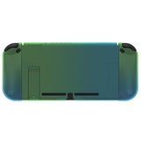 PlayVital UPGRADED Glossy Dockable Case Grip Cover for NS Switch, Ergonomic Protective Case for NS Switch, Separable Protector Hard Shell for Joycon - Gradient Translucent Green Blue - ANSP3009V2