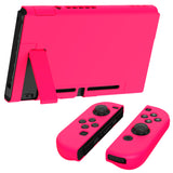 PlayVital UPGRADED Glossy Dockable Case Grip Cover for NS Switch, Ergonomic Protective Case for NS Switch, Separable Protector Hard Shell for Joycon - Bright Pink - ANSP3011