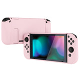 PlayVital UPGRADED Glossy Dockable Case Grip Cover for NS Switch, Ergonomic Protective Case for NS Switch, Separable Protector Hard Shell for Joycon - Cherry Blossoms Pink - ANSP3010