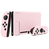 PlayVital UPGRADED Glossy Dockable Case Grip Cover for NS Switch, Ergonomic Protective Case for NS Switch, Separable Protector Hard Shell for Joycon - Cherry Blossoms Pink - ANSP3010