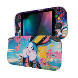 PlayVital ZealProtect Protective Case for Nintendo Switch Lite, Hard Shell Ergonomic Grip Cover for Switch Lite w/Screen Protector & Thumb Grip Caps & Button Caps - Blossom POP Bunny - PSLYR008