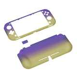 PlayVital ZealProtect Protective Case for Nintendo Switch Lite, Hard Shell Ergonomic Grip Cover for Switch Lite with Screen Protector & Thumb Grip Caps & Button Caps - Gradient Purple Yellow - PSLYP3015