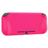 PlayVital ZealProtect Protective Case for Nintendo Switch Lite, Hard Shell Ergonomic Grip Cover for Switch Lite with Screen Protector & Thumb Grip Caps & Button Caps - Bright Pink - PSLYP3016