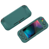 PlayVital ZealProtect Protective Case for Nintendo Switch Lite, Hard Shell Ergonomic Grip Cover for Switch Lite with Screen Protector & Thumb Grip Caps & Button Caps - Hunter Green - PSLYP3017