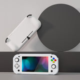 PlayVital ZealProtect Protective Case for Nintendo Switch Lite, Hard Shell Ergonomic Grip Cover for Nintendo Switch Lite with Screen Protector & Thumb Grip Caps & Button Caps - White - PSLYP3019