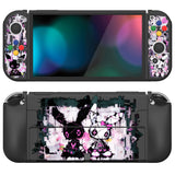 PlayVital ZealProtect Soft Protective Case for Switch OLED, Flexible Protector Joycon Grip Cover for Switch OLED with Thumb Grip Caps & ABXY Direction Button Caps - Lovely Punky Bunny - XSOYV6054