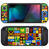 PlayVital ZealProtect Soft Protective Case for Switch OLED, Flexible Protector Joycon Grip Cover for Switch OLED with Thumb Grip Caps & ABXY Direction Button Caps - Puzzle Adventure - XSOYV6048