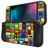 PlayVital ZealProtect Soft Protective Case for Switch OLED, Flexible Protector Joycon Grip Cover for Switch OLED with Thumb Grip Caps & ABXY Direction Button Caps - Puzzle Adventure - XSOYV6048