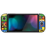 PlayVital ZealProtect Soft Protective Case for Switch OLED, Flexible Protector Joycon Grip Cover for Switch OLED with Thumb Grip Caps & ABXY Direction Button Caps - Puzzle Adventure - XSOYV6048