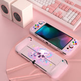 PlayVital ZealProtect Soft Protective Case for Switch OLED, Flexible Protector Joycon Grip Cover for Switch OLED with Thumb Grip Caps & ABXY Direction Button Caps - Celestial Serpent's Embrace - XSOYV6051