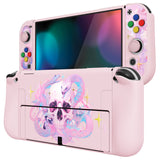 PlayVital ZealProtect Soft Protective Case for Switch OLED, Flexible Protector Joycon Grip Cover for Switch OLED with Thumb Grip Caps & ABXY Direction Button Caps - Celestial Serpent's Embrace - XSOYV6051