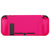 PlayVital ZealProtect Soft Protective Case for Nintendo Switch, Flexible Cover Protector for Nintendo Switch with Tempered Glass Screen Protector & Thumb Grip Caps & ABXY Direction Button Caps - Bright Pink - RNSYM5013