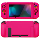 PlayVital ZealProtect Soft Protective Case for Nintendo Switch, Flexible Cover Protector for Nintendo Switch with Tempered Glass Screen Protector & Thumb Grip Caps & ABXY Direction Button Caps - Bright Pink - RNSYM5013