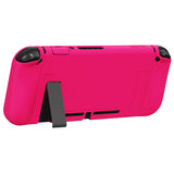 PlayVital ZealProtect Soft Protective Case for Nintendo Switch, Flexible Cover Protector for Nintendo Switch with Tempered Glass Screen Protector & Thumb Grip Caps & ABXY Direction Button Caps - Bright Pink - RNSYM5013