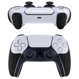 PlayVital Armored Edition Anti-Skid Sweat-Absorbent Controller Grip for PS5, Professional Textured Soft Rubber Pads Handle Grips for PS5 Controller with Shoulder Button Trigger Stickers - Black - PFPJ049