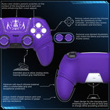 PlayVital Runes Edition Silicone Cover Skin for PS5 Controller with Thumb Grips & Touchpad Skin & D-pad Area Sticker, Compatible with PS5 Charging Dock - Purple - FVEPFP003