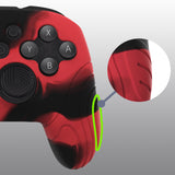 PlayVital Samurai Edition Ergonomic Silicone Skin Protective Case for Nintendo Switch Pro Controller, Soft Anti-slip Controller Grip Protector for Nintendo Switch Pro with Thumb Grip Caps - Black & Red - EBNPP012