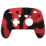 PlayVital Samurai Edition Ergonomic Silicone Skin Protective Case for Nintendo Switch Pro Controller, Soft Anti-slip Controller Grip Protector for Nintendo Switch Pro with Thumb Grip Caps - Black & Red - EBNPP012