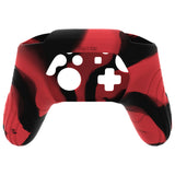 PlayVital Samurai Edition Ergonomic Silicone Skin Protective Case for Nintendo Switch Pro Controller, Soft Anti-slip Controller Grip Protector for Nintendo Switch Pro with Thumb Grip Caps - Black & Red - EBNPP012