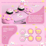 PlayVital Sweetheart Kitty Silicone Cover for ps5 Controller with 6 Joystick Caps and 6 Sticker, Soft Anti-Slip Full Protection Grip Skin Compatible with ps5 Charging Dock - Pink - LRRPFP001